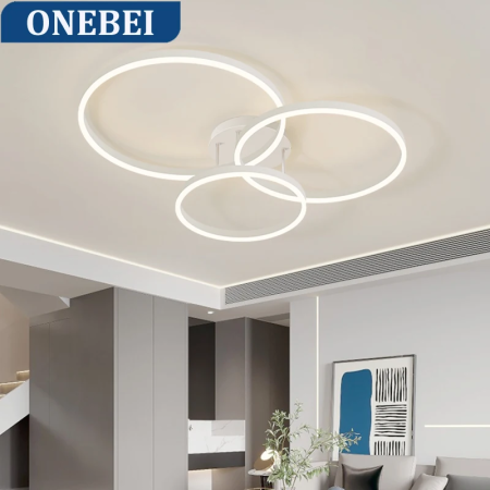 Suspension LED moderne à anneaux - Design épuré et dimmable