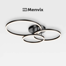 Plafonnier LED Rond Noir Dimmable - Art Déco et Élégant