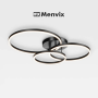 Plafonnier LED Rond Noir Dimmable - Art Déco et Élégant