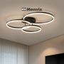 Plafonnier LED Rond Noir Dimmable - Art Déco et Élégant