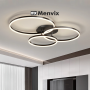 Plafonnier LED Rond Noir Dimmable - Art Déco et Élégant