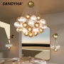 Suspension Boules en Verre Multicolore - Design Moderne