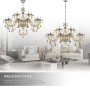 Lustre en Cristal 15 Bras - Éclairage Moderne pour Salon