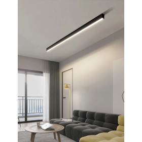 Plafonnier LED Linéaire Noir - Éclairage Moderne et Élégant
