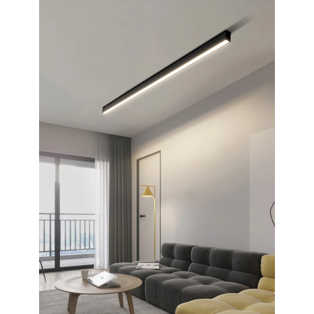 Black Linear LED Ceiling Light - Modern and Elegant Lighting
