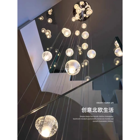 Lustre LED spirale en cristal moderne pour salon
