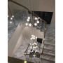 Lustre LED spirale en cristal moderne pour salon
