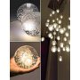 Lustre LED spirale en cristal moderne pour salon