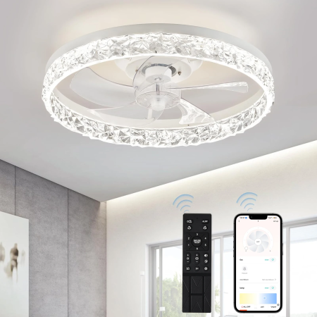 Ventilateur de Plafond LED Télécommandé - Style Contemporain