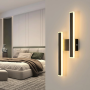 Applique Murale LED Noire Moderne - Éclairage 32W