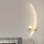 Applique Murale LED Linéaire en Aluminium Noir et Or