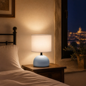 Lampe à Poser Céramique Bleue - Design Moderne et Élégant