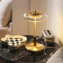 Lampadaire Doré en Verre Transparent - Élégance Moderne