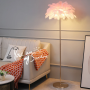 Lampadaire LED en plumes d’autruche - Élégance moderne