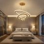 Lustre Cristal LED 3 Anneaux - Éclairage Moderne et Élégant