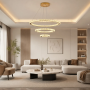 Lustre Cristal LED 3 Anneaux - Éclairage Moderne et Élégant