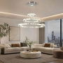 LED Crystal Chandelier 3 Rings - Modern and Elegant Lighting
