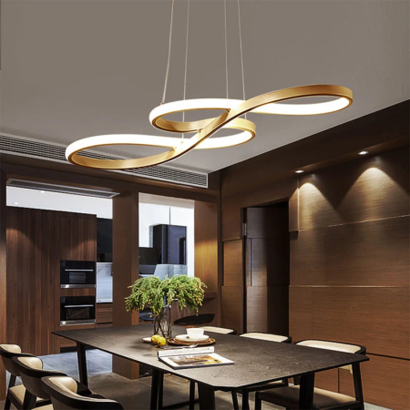 Modern Kitchen Island LED Pendant Light in Aluminum