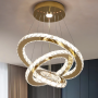 Lustre Cristal Doré LED Dimmable - Élégance Moderne