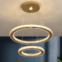 Dimmable Gold Crystal Chandelier LED - Modern Elegance