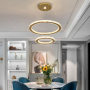 Lustre Cristal Doré LED Dimmable - Élégance Moderne