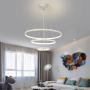Modern Dimmable LED Ring Chandelier for Living Room | QIBOYA