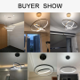 Modern Dimmable LED Ring Chandelier for Living Room | QIBOYA