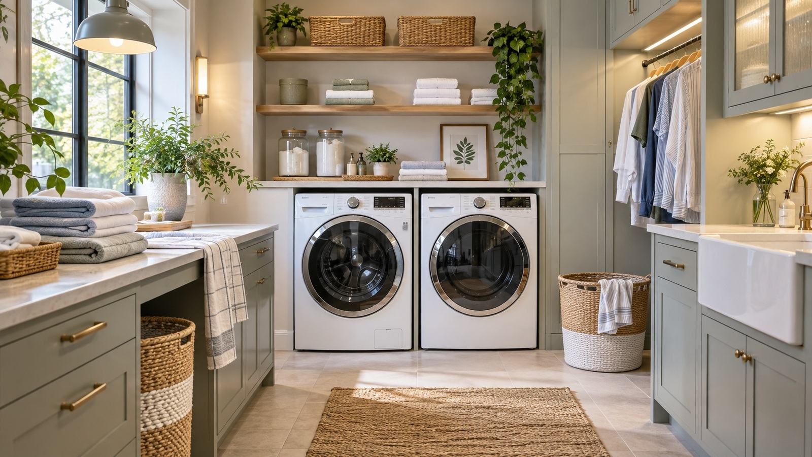 Laundry room lighting: see colours, stains and details clearly