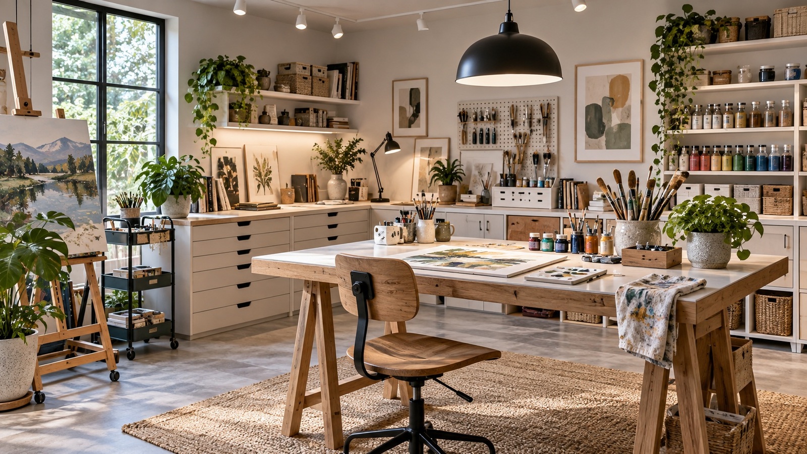 Art and craft room lighting: colour accuracy and shadow control