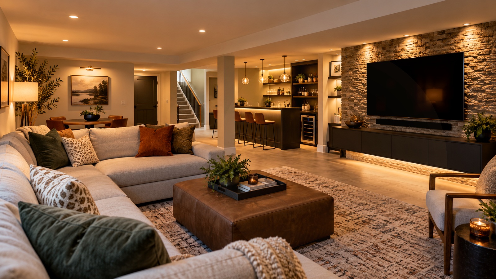 Floor lamp beside a sectional sofa: find the useful position